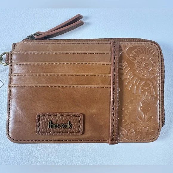 NEW/NWT Women’s The Sak Iris-Brown Leather Key & Card Holder with Quilted Design - Picture 2 of 7